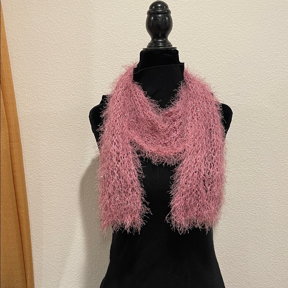 Pink Fuzzy Scarf - Picture 5 of 6